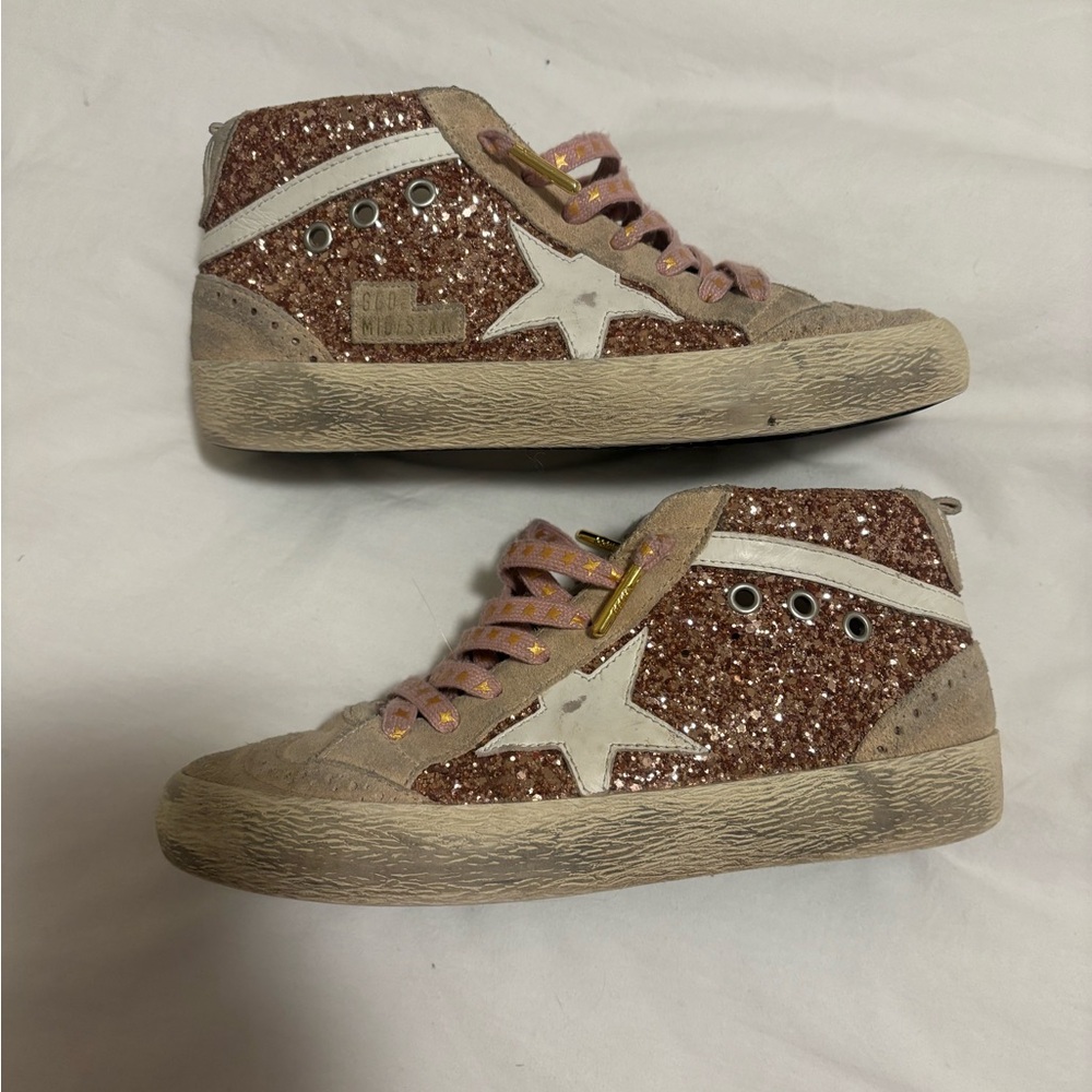 Golden Goose Pink Glitter Sneakers